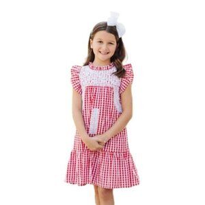 J. Marie Andy Baby Dress Red White Gingham Girls 2T-3T Gameday NWT Boutique